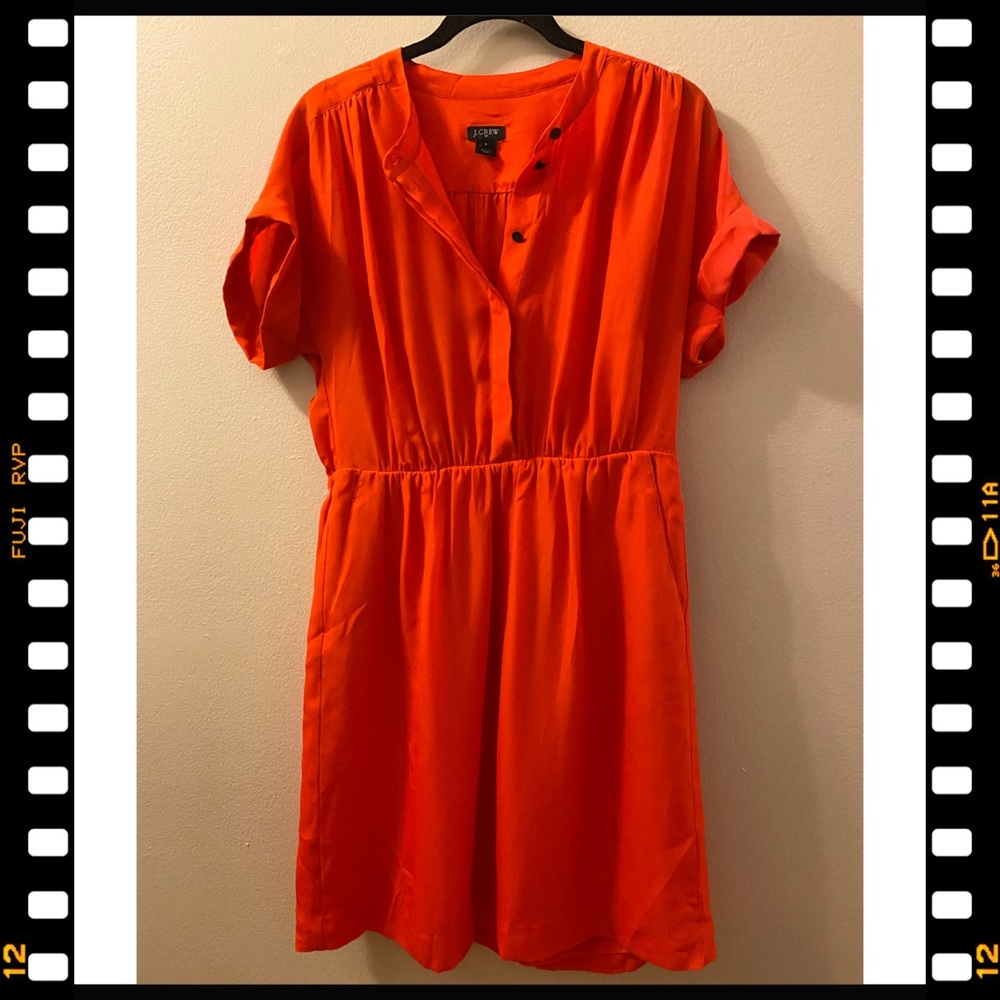 Light breezy orange summer dress- it has pockets!